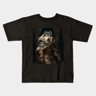 Fearless Alaskan Malamute - Medieval Inuit Warrior Kids T-Shirt